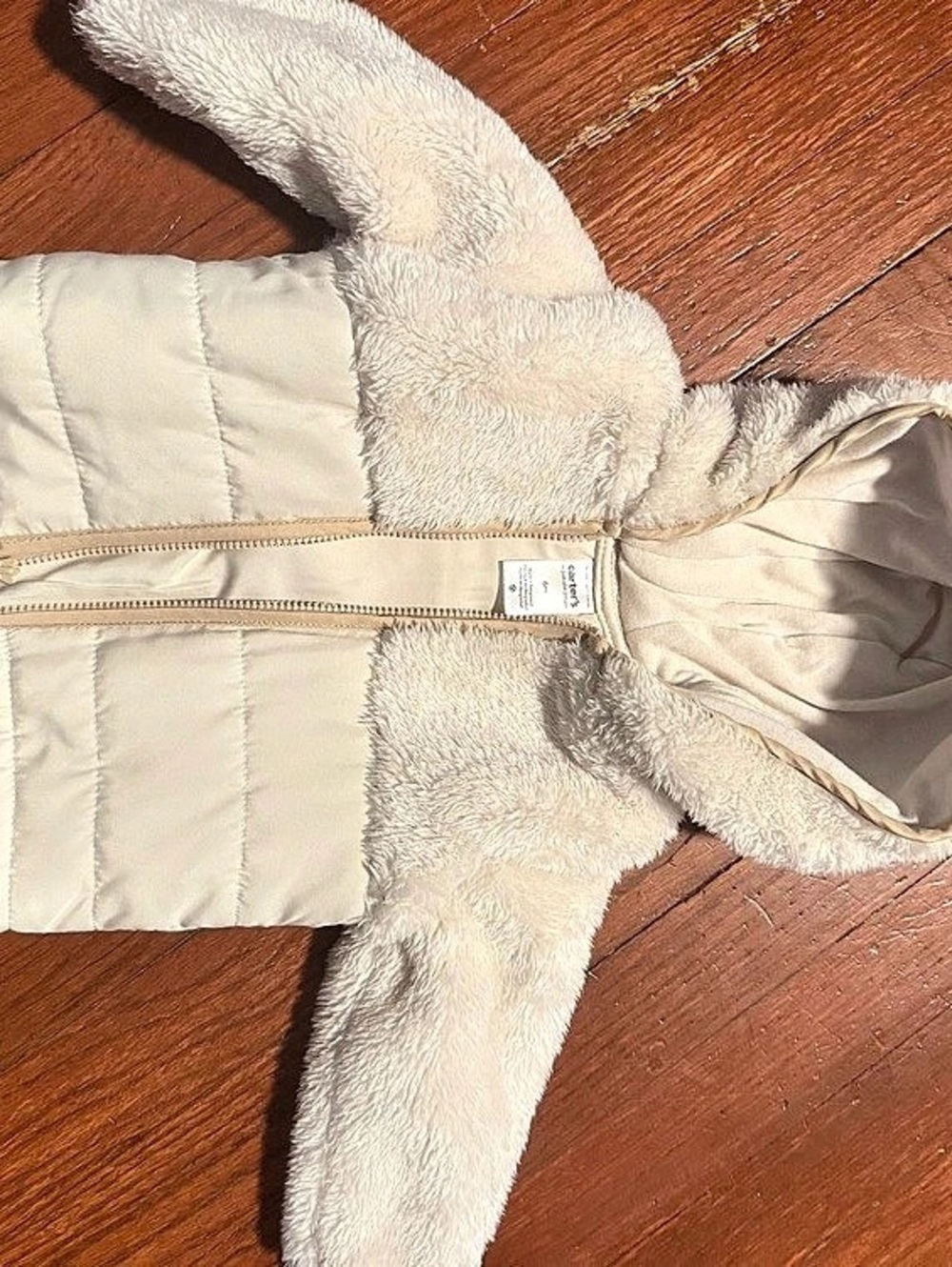 Carter's Baby Hooded Sherpa Puffer Jacket White